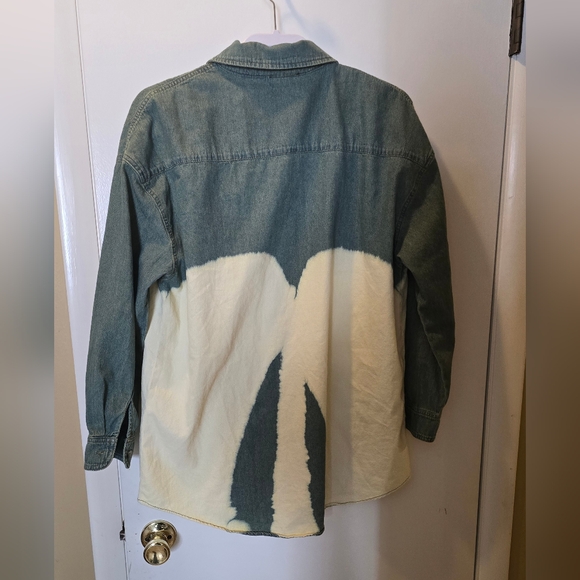 Papermoon Olive Bleached Button Down - Picture 6 of 9